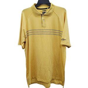 Adidas ClimaCool‎ Men's Yellow Chest Stripe GMP Short Sleeve Golf Polo Size L